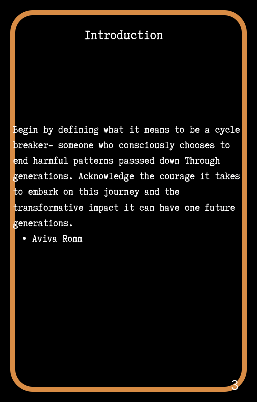 Break the cycle
