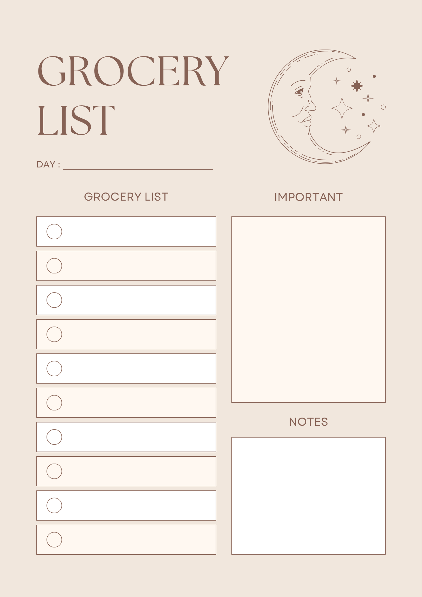 Brown/Beige planner
